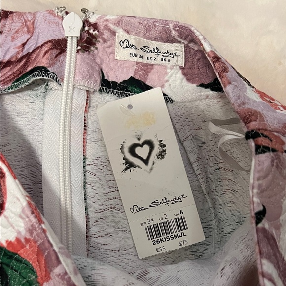 NWT Miss Selfridge Floral Pencil Skirt - Pink and Green - Picture 2 of 6